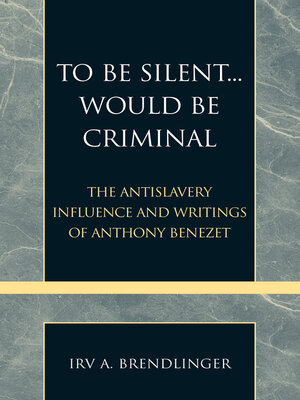 cover image of To Be Silent... Would be Criminal